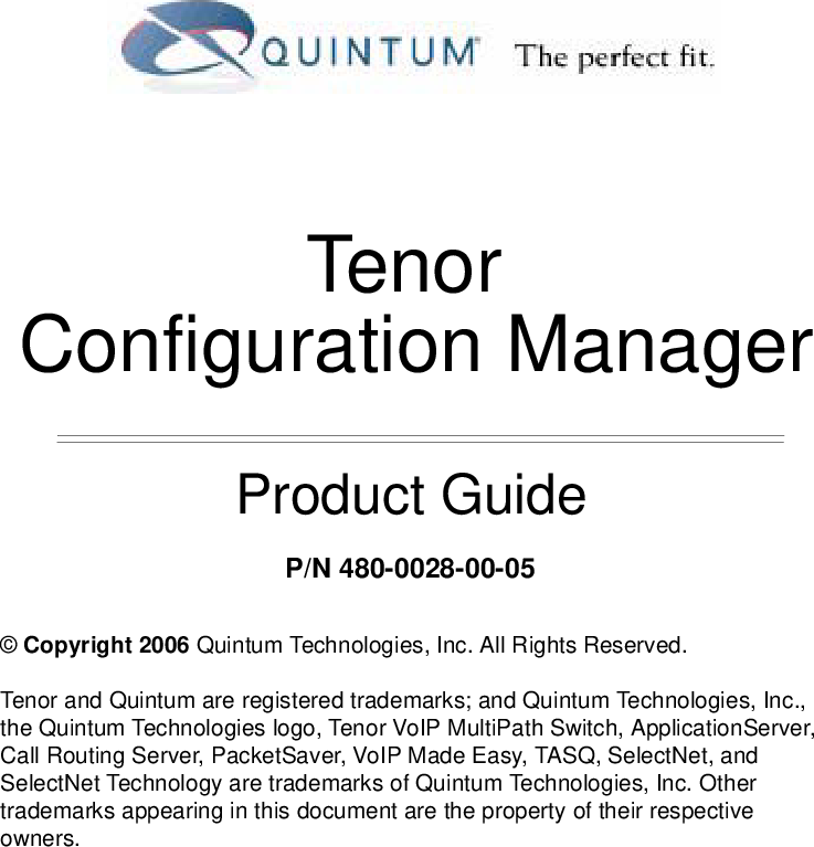 quintum tenor cli guide pdf